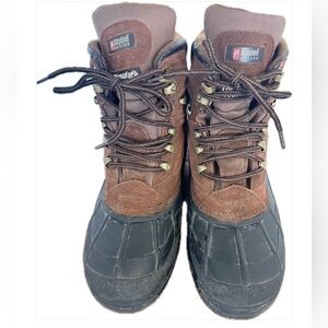 Alpine Design Men's Black Rubber and Brown Suede Waterproof Boots Men’s Size 9